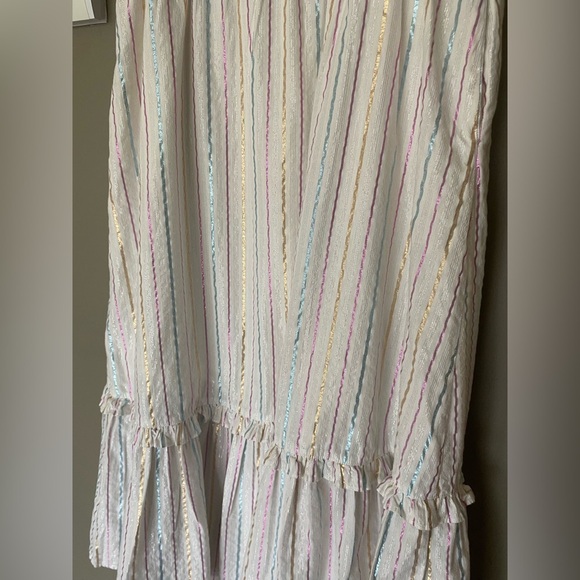 J. CREW Tie Front Shimmer Flowy Sleeveless Boho Midi Dress Size 4 - Picture 8 of 11